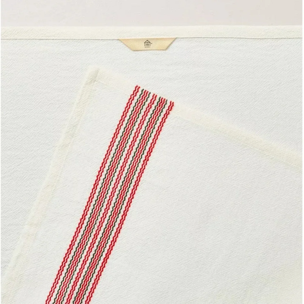 Magnolia Hearth & Hand Kitchen Flour Sack Dish Towel‎ Red Green Plaid Christmas